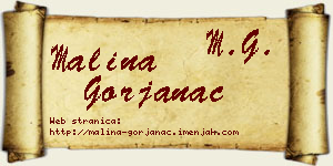 Malina Gorjanac vizit kartica
